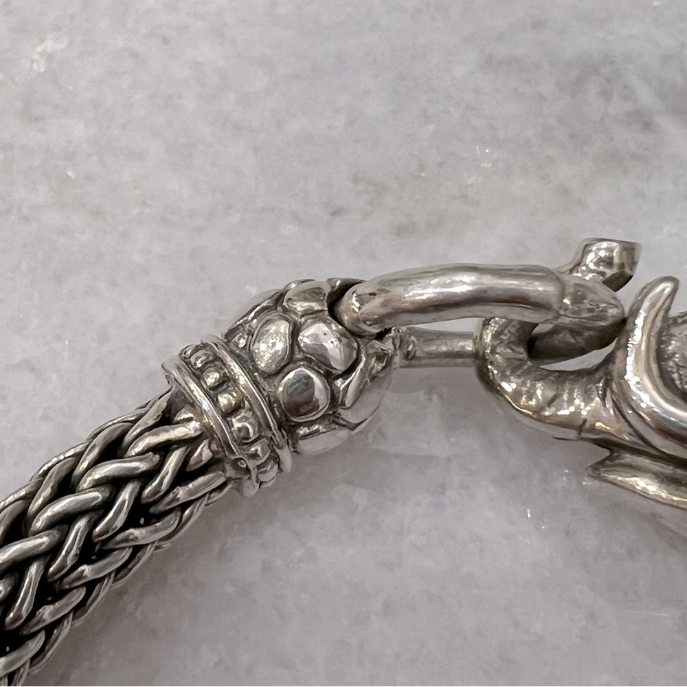 Sterling Silver Woven Link Elephant Bracelet - Picture 8 of 13